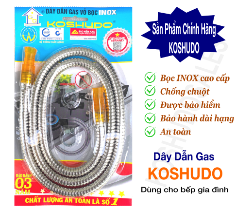 Dây Dẫn Gas Bọc INOX Cao Cấp KOSHUDO